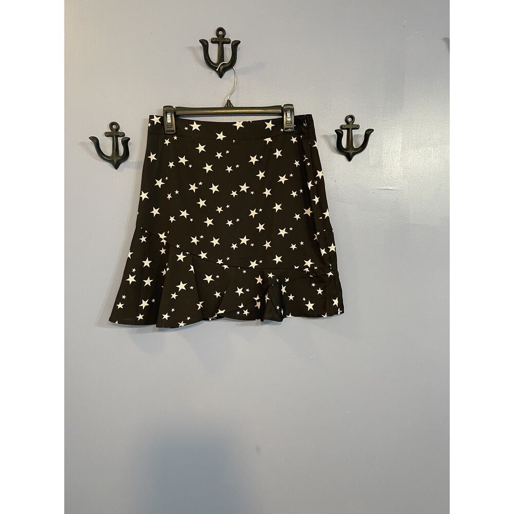 Nasty Gal Collection Skirt Black with White Stars Size 8